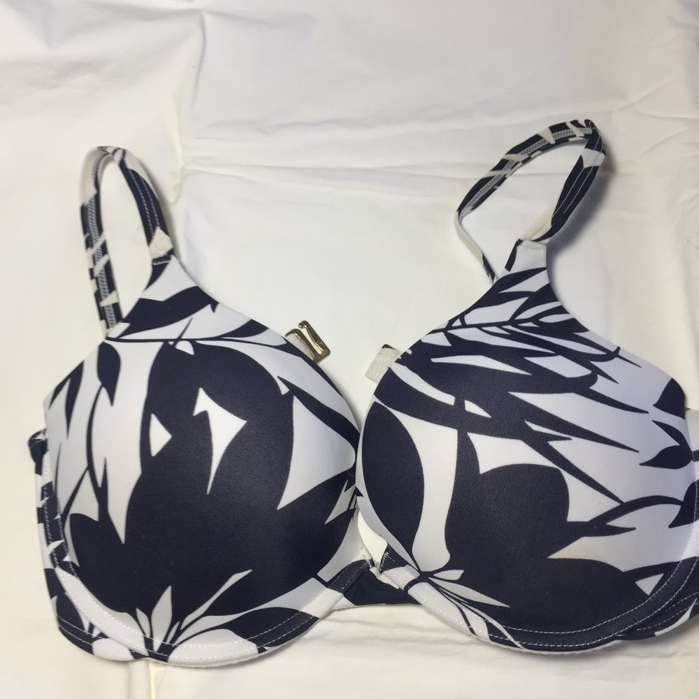 Baltex Bikini Top, Padded, push up,  sz 14 blue/wh